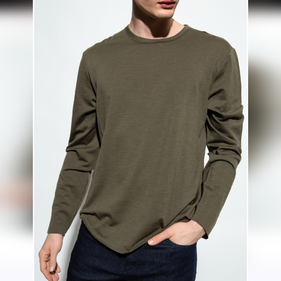 rag & bone Other - Rag & Bone Mens Rupert Green Long Sleeve Cotton Crewneck Tee Pullover SZ Medium